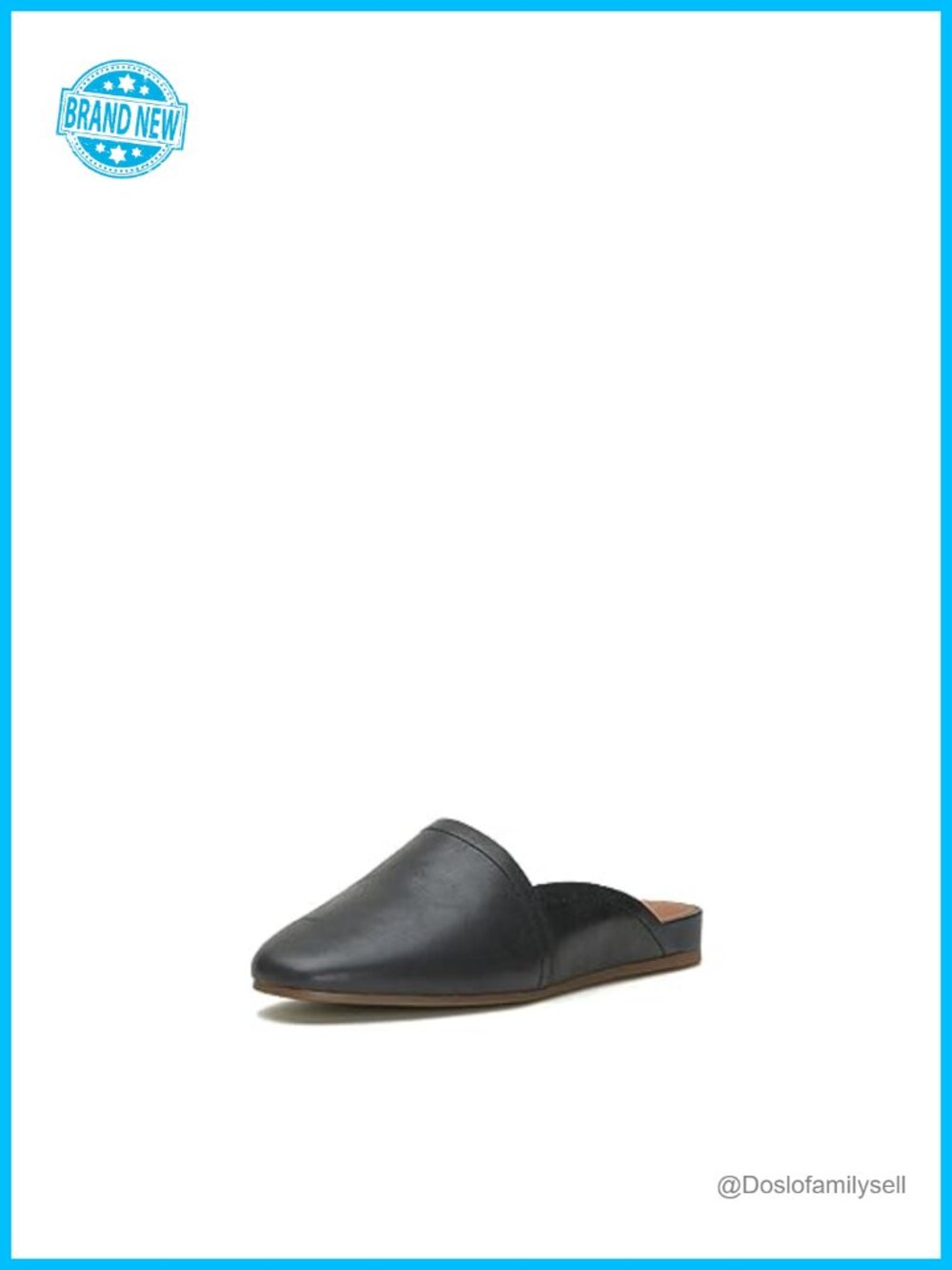 Lucky Brand Badri Leather Slip On Mule Flat Almond Toe Casual Walking Shoe